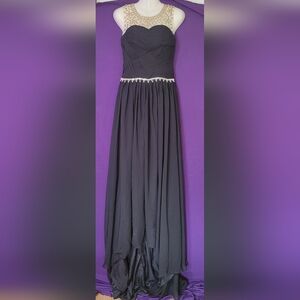 Black gold tone sequence wedding dress